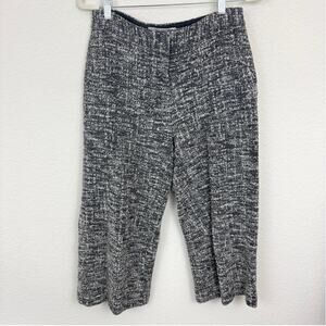 M.M. Lafleur Womens Pippa Crop Pants Size 8 Boucle Tweed Wide Leg Gray